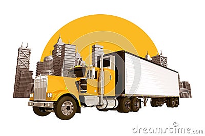 Trucking Industry Skyline Stock Photo