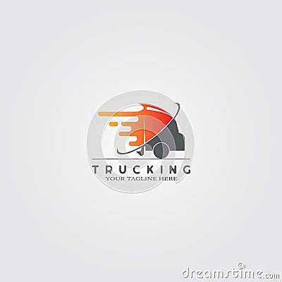 Trucking Transportation Logo, vector logo for business corporate, delivery of goods, logistic, element, illustration Vector Illustration