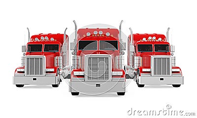 Trucks Fleet Isolated Stock Photo