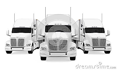 Trucks Fleet Isolated Stock Photo