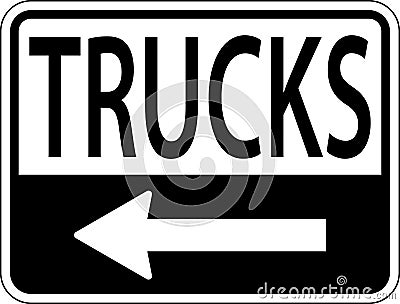 Trucks Left Arrow Sign On White Background Vector Illustration