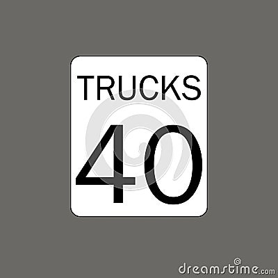 Trucks speed limit. Road signs Vector Illustration