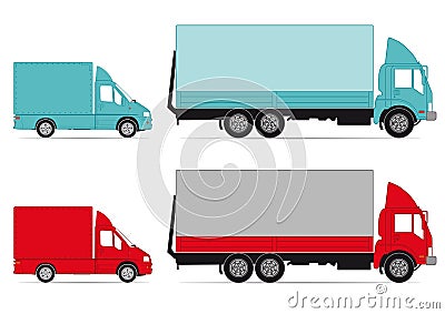 Trucks and vans Vector Illustration