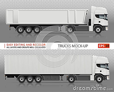 Trucks vector mock-up. Vector Illustration