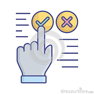 True false fill vector icon which can easily modify or edit Vector Illustration