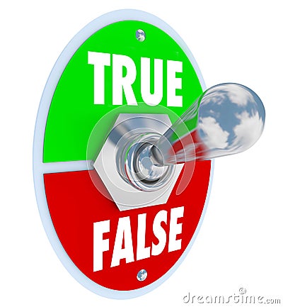 True Vs False Toggle Switch Choose Honesty Sincerity Stock Photo