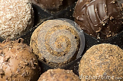 Truffle candy closeup Stock Photo
