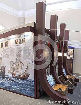 Los Descubridores Visitors Centre. High-tech display on Spains conquest of the Americas Editorial Stock Photo