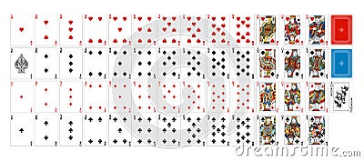 Playing Cards Deck Full Complete Vector Illustration