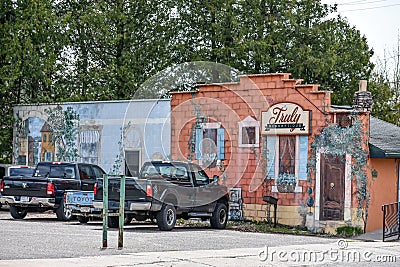 Truly Scrumptious Mural on Building, Minocqua, WI Editorial Stock Photo