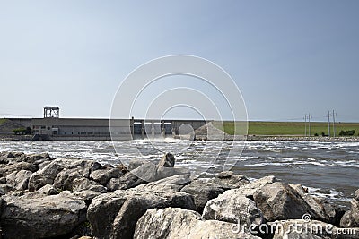 Truman lake dam,flood Stock Photo