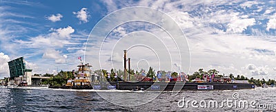 Trump Boat Parade Barge on the Intracoastal Florida Editorial Stock Photo