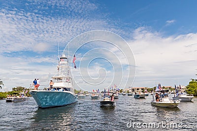 Trump Parade on the Intracoastal Waterway Florida Editorial Stock Photo