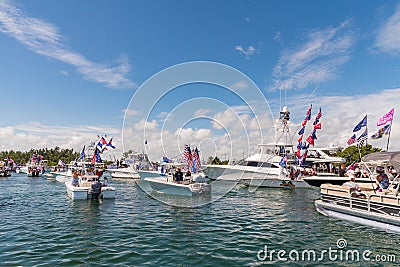 Trump Parade on the Intracoastal Waterway Florida Editorial Stock Photo