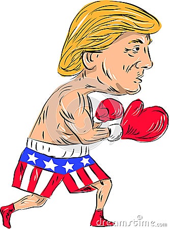 Trump 2016 Election Boxing Vector Illustration