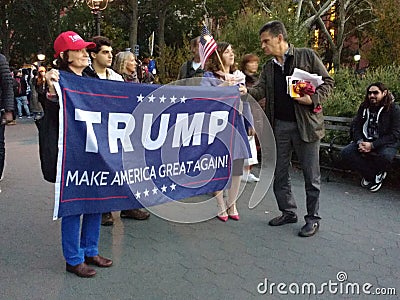 Trump, Make America Great Again!, Washington Square Park, NYC, NY, USA Editorial Stock Photo