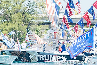 Trump Parade on the Intracoastal Waterway Florida Editorial Stock Photo