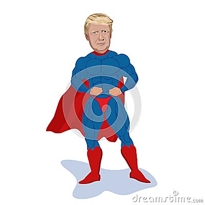 Trump, president, superhero, vector illustration Vector Illustration