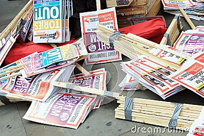 Trump Protest, London, July 13, 2018 : Donald Trump placards Editorial Stock Photo