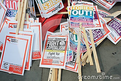 Trump Protest, London, July 13, 2018 : Donald Trump placards Editorial Stock Photo