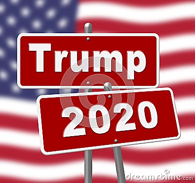 Trump 2020 Republican Candidate For President Nomination - 2d Illustration Editorial Stock Photo