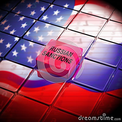 Trump Russia Sanctions Financial Embargo On Russian Federation - 3d Illustration Stock Photo
