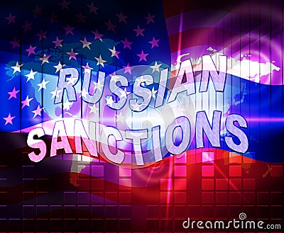 Trump Russia Sanctions Monetary Embargo On Russian Federation - 2d Illustration Stock Photo