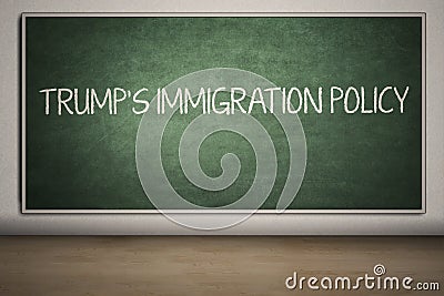 Trump`s Immigration Policy word in classroom Editorial Stock Photo