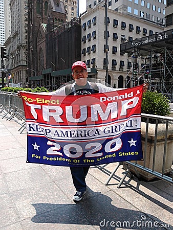 Trump Supporter, Keep America Great, 2020 Presidential Election, NYC, NY, USA Editorial Stock Photo