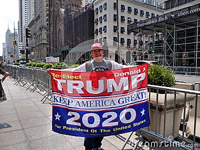 Trump Supporter, Keep America Great, 2020 Presidential Election, NYC, NY, USA Editorial Stock Photo
