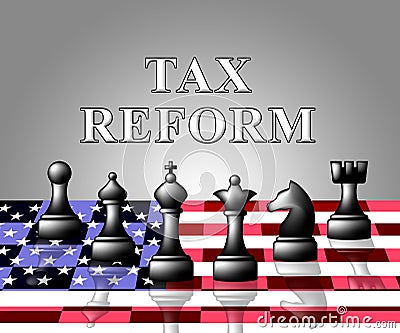 Trump Tax Reforms To Change Taxation System In America - 3d Illustration Stock Photo