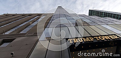 Trump Tower, imposing perspective from the ground Editorial Stock Photo