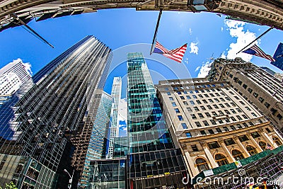 Trump Tower and Stars and Stripes Editorial Stock Photo