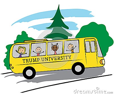 Trump University Student Training College By President - 2d Illustration Editorial Stock Photo