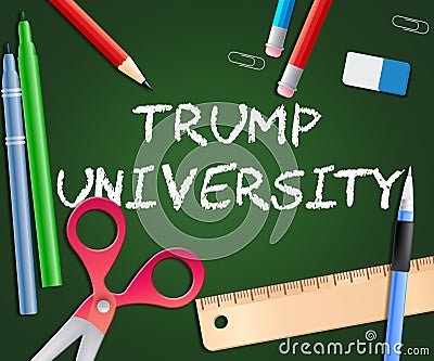 Trump University Student Training College By President - 3d Illustration Editorial Stock Photo