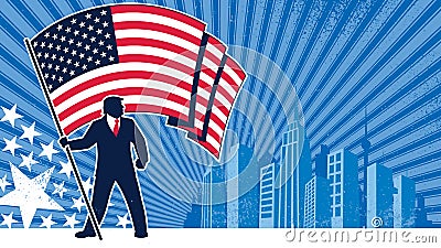 Trump USA Background Vertical Vector Illustration
