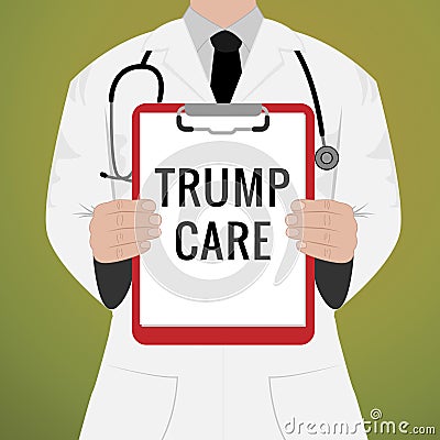 Trumpcare Or Trump Care Health Repeal Of Obamacare - 3d Illustration Editorial Stock Photo