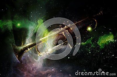 Trumpet Abstract Jazz Stock Photo