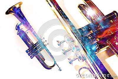 Trumpet Abstract Jazz Stock Photo