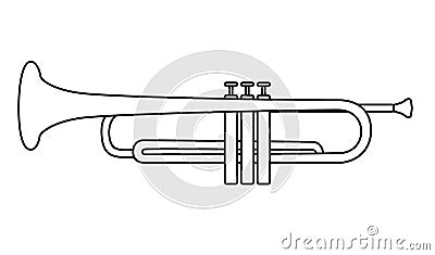 Trumpet brass instrument used in classical and jazz music Stock Photo