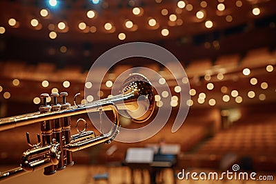 Trumpet or cornet, music, musical instrument and wind instrument Stock Photo