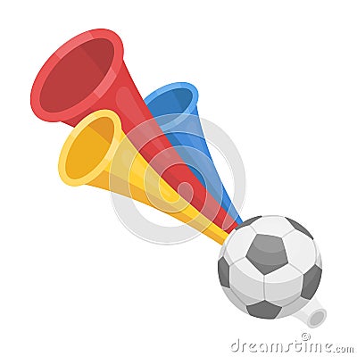 Trumpet football fan.Fans single icon in cartoon style rater,bitmap symbol stock illustration. Cartoon Illustration