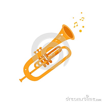 Trumpet icon flat illustration Vector Illustration