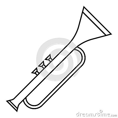 Trumpet icon, outline style Vector Illustration