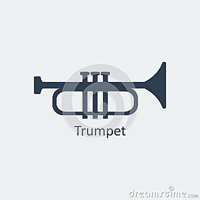 Trumpet icon. Silhouette vector icon Vector Illustration