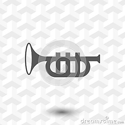 Trumpet icon stock vector illustration flat design Vector Illustration