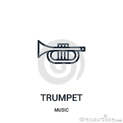 trumpet icon vector from music collection. Thin line trumpet outline icon vector illustration Vector Illustration