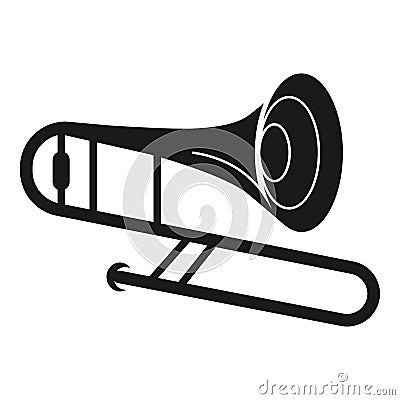 Trumpet instrument icon, simple style Vector Illustration