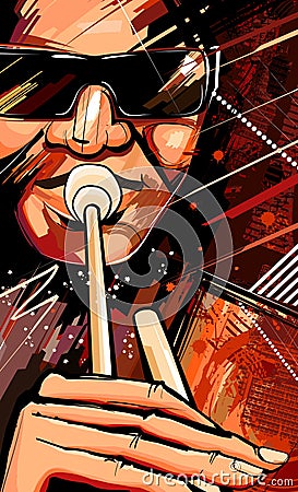 Trumpet player Vector Illustration