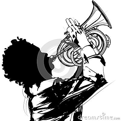 Trumpet player Vector Illustration